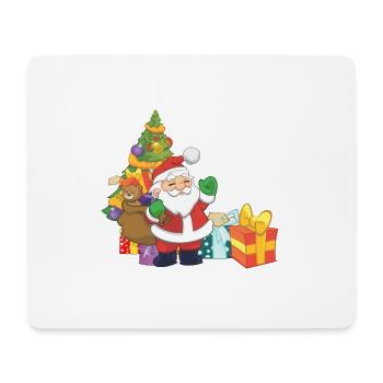 Weihnachtsmann mit Geschenke - Mousepad (Querformat) - Weiß - Vorne