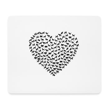 Chats chiens coeur pour les animaux - Tapis de souris (format paysage) - blanc - Devant