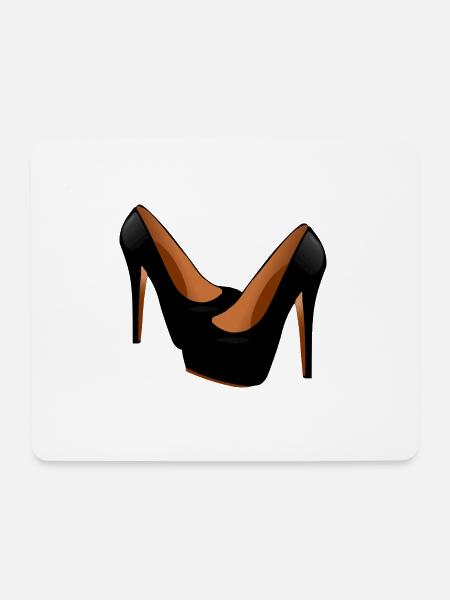 schuhe highheels schoes flipflops boots stiefel37 - Mousepad (Querformat) - Weiß