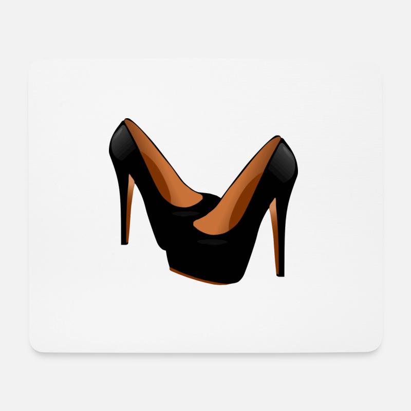 schuhe highheels schoes flipflops boots stiefel37 - Mousepad (Querformat) - Weiß