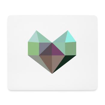 vert coeur - Tapis de souris (format paysage) - blanc - Devant