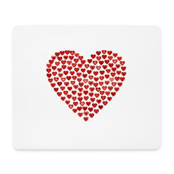 coeur rouge en petits coeurs - Tapis de souris (format paysage) - blanc - Devant