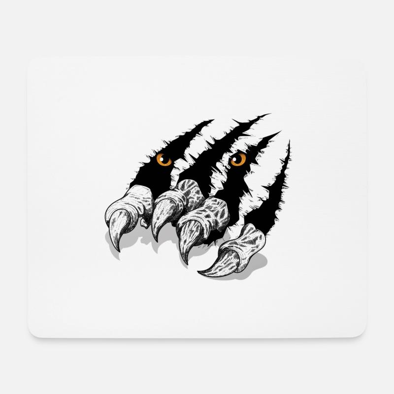 Krallenauge - Mousepad (Querformat) - Weiß
