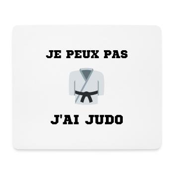 Je peux pas j'ai Judo Judoka Ceinture Noir - Tapis de souris (format paysage) - blanc - Devant