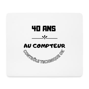 40 ans au compteur contrôle technique ok - Tapis de souris (format paysage) - blanc - Devant
