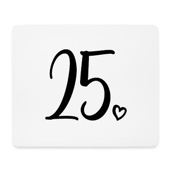 25ème anniversaire Femmes 25 ans Mignon Numéro 25 - Tapis de souris (format paysage) - blanc - Devant