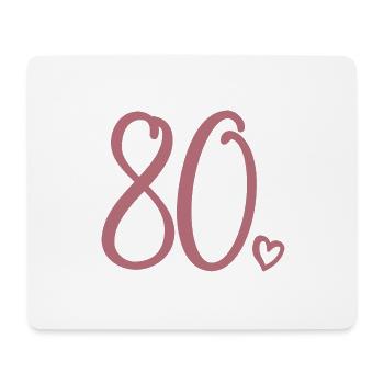 80ème anniversaire Femmes 80 ans Mignon Numéro 80 - Tapis de souris (format paysage) - blanc - Devant