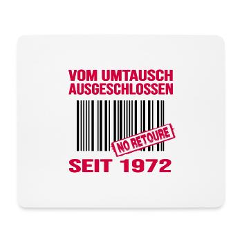 1972 geburtstag 50 jahre jubiläum barcode retoure - Mousepad (Querformat) - Weiß - Vorne