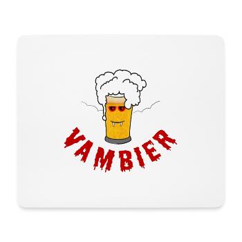 Vambier Halloween Bier Vampir Wortspiel Fledermaus - Mousepad (Querformat) - Weiß - Vorne