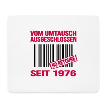 1976 geburtstag 46 jahre jubiläum barcode retoure - Mousepad (Querformat) - Weiß - Vorne