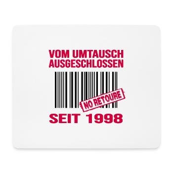 1998 geburtstag 24 jahre retro barcode no retoure - Mousepad (Querformat) - Weiß - Vorne