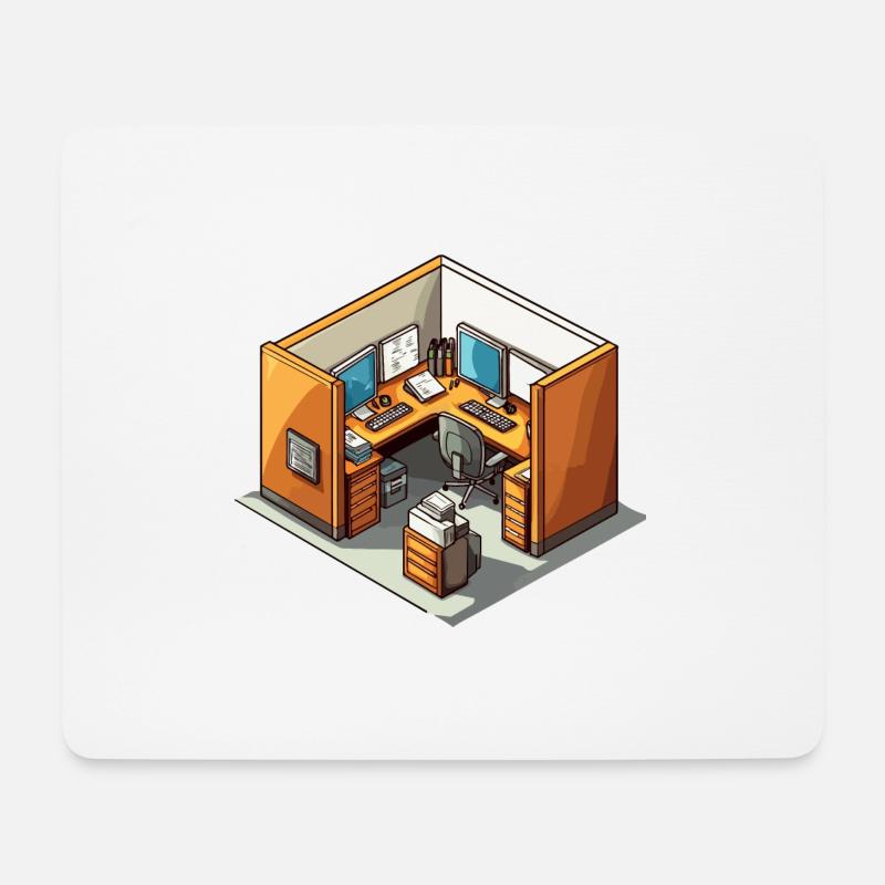 Büro - Mousepad (Querformat) - Weiß