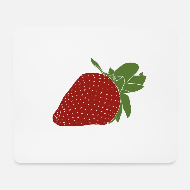 Erdbeere - Mousepad (Querformat) - Weiß