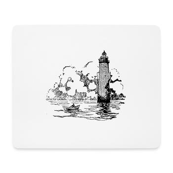 leuchtturm lighthouse coast kueste ocean sea meer8 - Mousepad (Querformat) - Weiß - Vorne