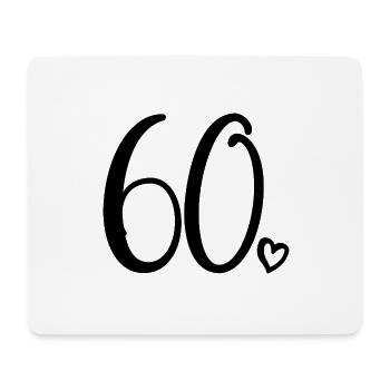 60ème anniversaire Femmes 60 ans Mignon Numéro 60 - Tapis de souris (format paysage) - blanc - Devant