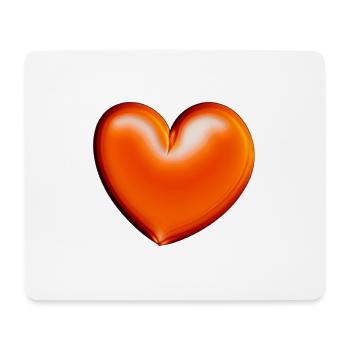 Herz orange rot Geschenkidee - Mousepad (Querformat) - Weiß - Vorne