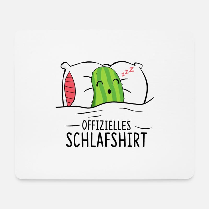 Offizielles Schlafshirt Gurke - Mousepad (Querformat) - Weiß