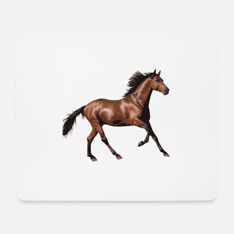 Pferd - Mousepad (Querformat) - Weiß