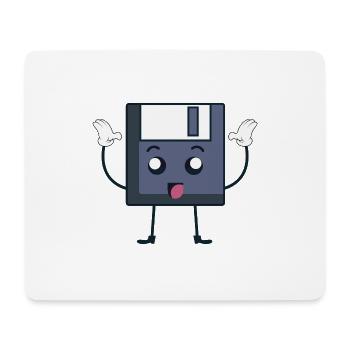 Diskette 3.5 Süß Gesicht Nerd Technik Geschenk - Mousepad (Querformat) - Weiß - Vorne