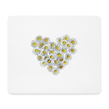 Daisies Heart Spring Daisy Flower Flower - Mouse Pad (horizontal) - white - Front
