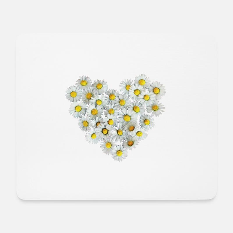 Gänseblümchen Herz Frühling Daisy Blüte Blume - Mousepad (Querformat) - Weiß