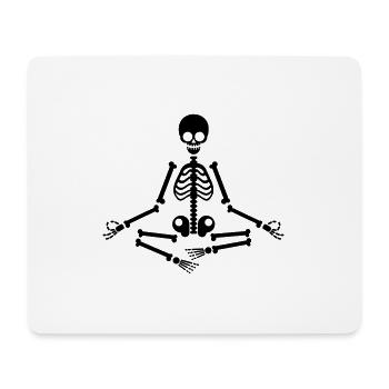 Meditation Skelett meditieren Entspannung Yoga Fun - Mousepad (Querformat) - Weiß - Vorne