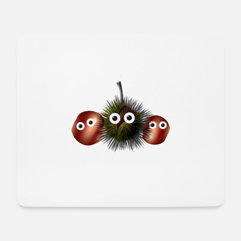 Kastanien, Kastanie,Esskastanie, Familie - Mousepad (Querformat) - Weiß