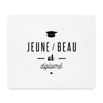 jeune beau et diplome - Tapis de souris (format paysage) - blanc - Devant