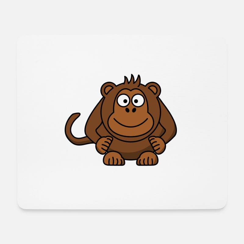 Affe - Mousepad (Querformat) - Weiß