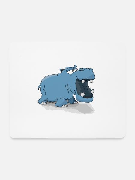 hippo - Mousepad (Querformat) - Weiß