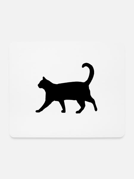 Cat silhouette classic - Mouse Pad (horizontal) - white