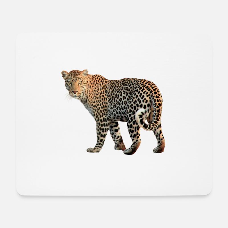 Leopard sehr charismatisch. Geschenkidee - Mousepad (Querformat) - Weiß