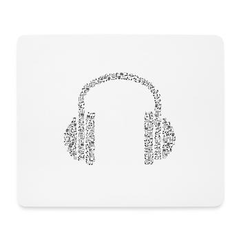 Kopfhörer aus Noten - Mousepad (Querformat) - Weiß - Vorne