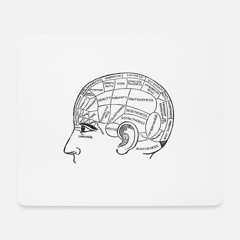 Gehirn,Anatomie,zeichnung,medizin - Mousepad (Querformat) - Weiß