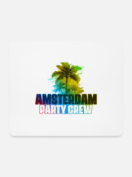 Amsterdam Party Crew Bunt - Mousepad (Querformat) - Weiß