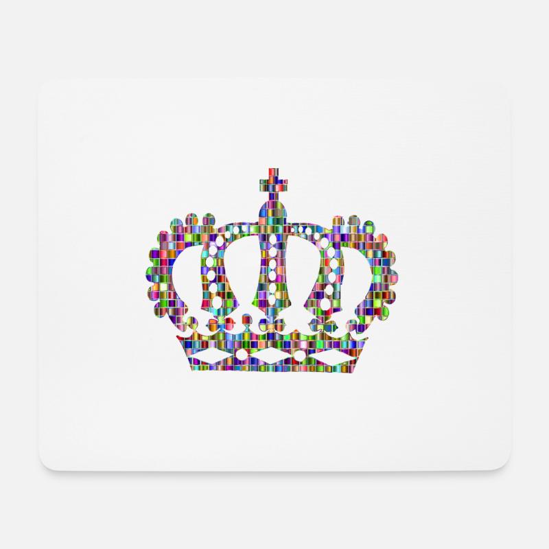 Regenbogen Bunte Krone - Mousepad (Querformat) - Weiß