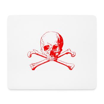 Totenschädel mit gekreuzten Knochen in rot - Mousepad (Querformat) - Weiß - Vorne
