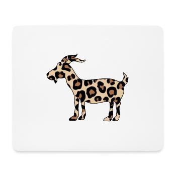 goat in leopard pattern crazy organic goat - Mouse Pad (horizontal) - white - Front