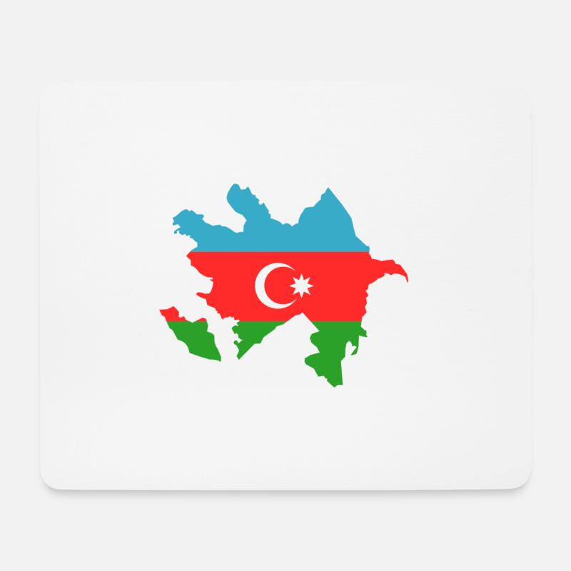 Aserbaidschan Landkarte Flagge - Mousepad (Querformat) - Weiß