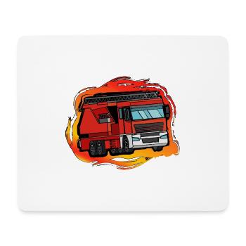 Camion pompier enfant - Tapis de souris (format paysage) - blanc - Devant
