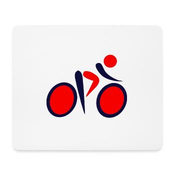 bicycle mountain bike cyclist mountainbike fahrrad - Mousepad (Querformat) - Weiß - Vorne