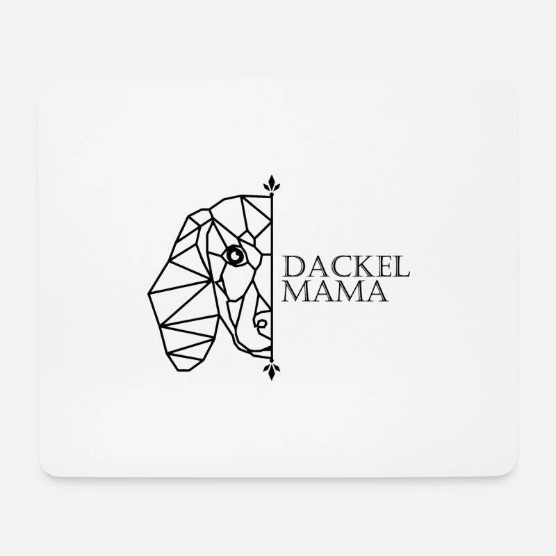 Dackel Mama Polygon - Mousepad (Querformat) - Weiß