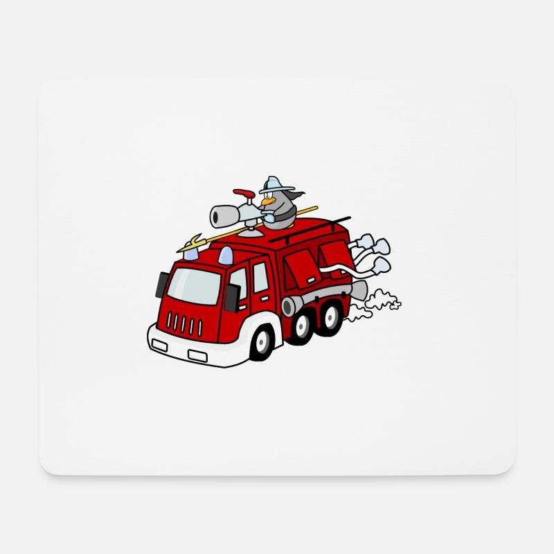 feuerwehr feuerwehrmann firefighter firetruck fire - Mousepad (Querformat) - Weiß