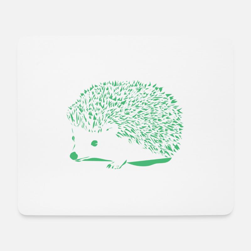 Grüner Igel - Mousepad (Querformat) - Weiß