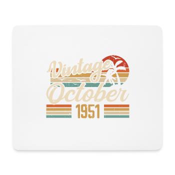 Oktober 1951 Jubiläumsgeschenk - 1951 - Mousepad (Querformat) - Weiß - Vorne
