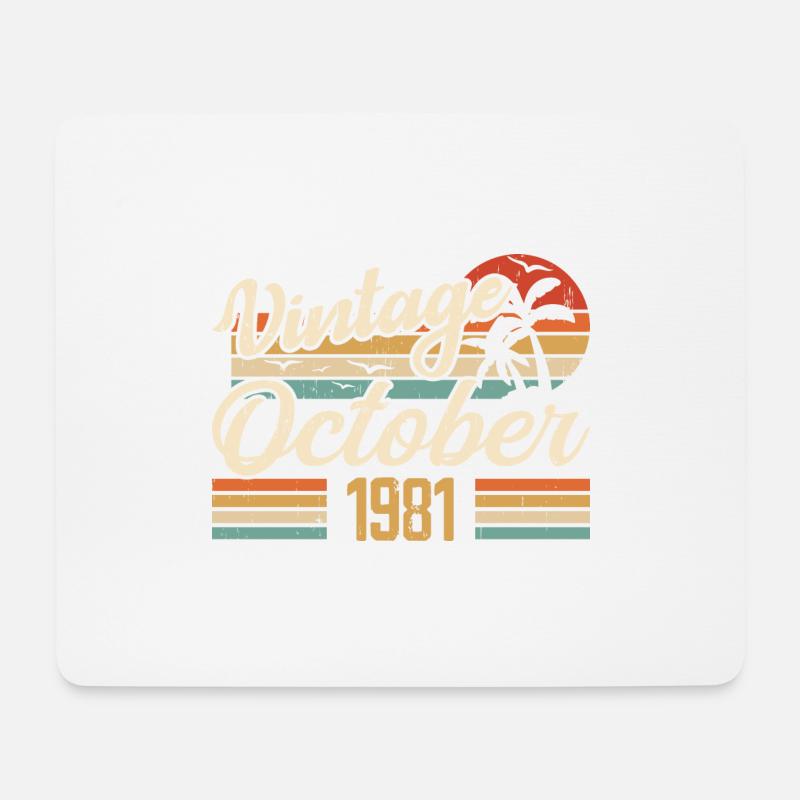 Oktober 1981 Jubiläumsgeschenk - 1981 - Mousepad (Querformat) - Weiß
