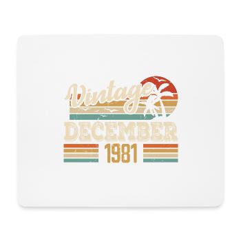Cadeau D'anniversaire Décembre 1981 Vintage Rétro - Tapis de souris (format paysage) - blanc - Devant