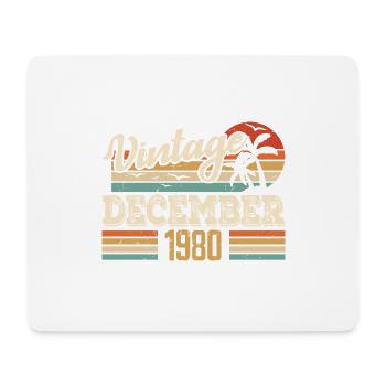 Cadeau D'anniversaire Décembre 1980 Vintage Rétro - Tapis de souris (format paysage) - blanc - Devant