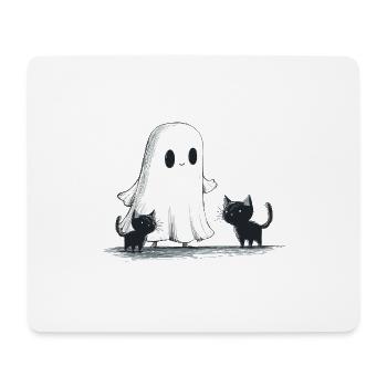 Geist Schwarze Katzen Halloween Geist - Mousepad (Querformat) - Weiß - Vorne
