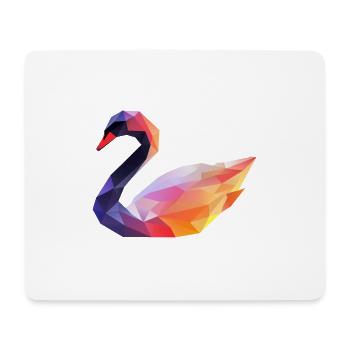 Colored Geometric Swan Logo - Mouse Pad (horizontal) - white - Front